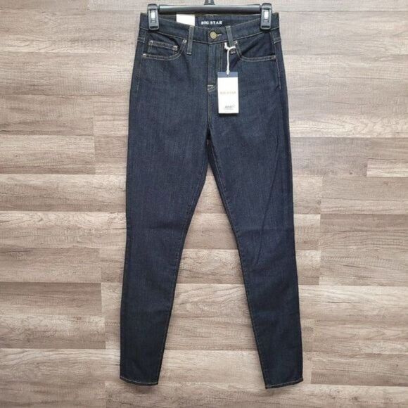 NEW Big Star Ella High Rise Skinny Jeans Blue Dark Wash Womens Stretch Size 26 - Picture 3 of 16